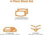 HearthStone™ Basics 4 Piece Bed Sheets Set, 100% Cotton Jersey, Includes Super Soft, Flat and Fitted Sheets 4