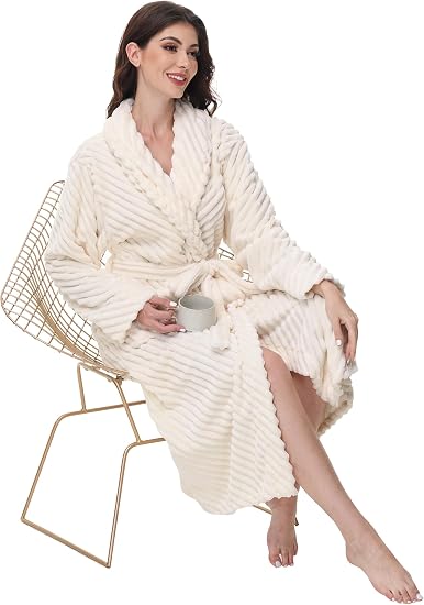 HearthStone™ Super Soft Cozy Fleece Womens Robe Plush Long Bathrobe 1