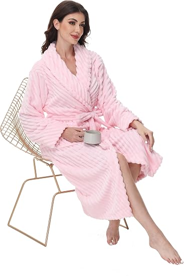 HearthStone™ Super Soft Cozy Fleece Womens Robe Plush Long Bathrobe 1