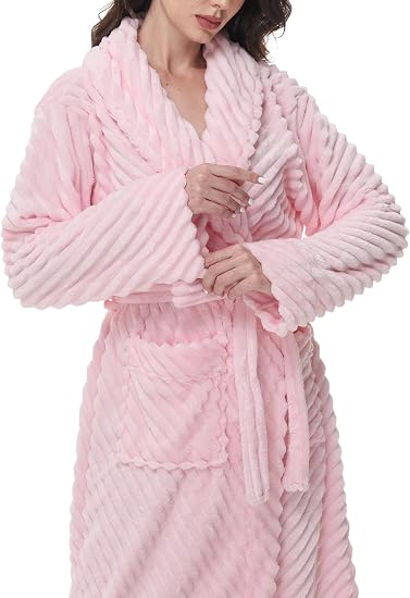 HearthStone™ Super Soft Cozy Fleece Womens Robe Plush Long Bathrobe 1