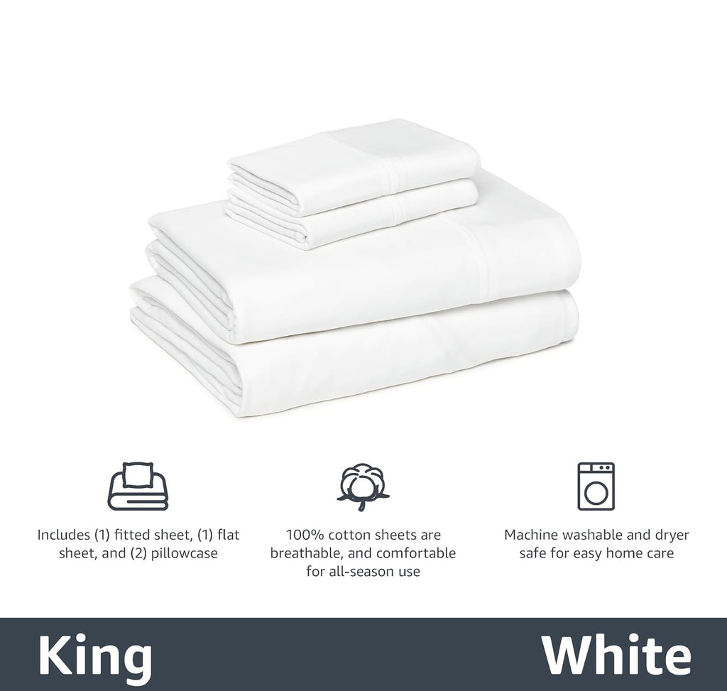 HearthStone™ Basics 4 Piece Bed Sheets Set, 100% Cotton Jersey, Includes Super Soft, Flat and Fitted Sheets 4