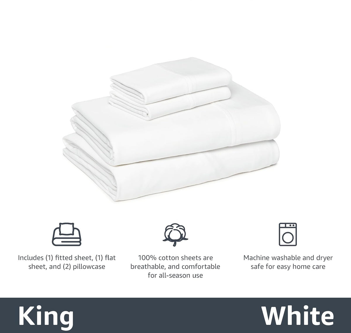 HearthStone™ Basics 4 Piece Bed Sheets Set, 100% Cotton Jersey, Includes Super Soft, Flat and Fitted Sheets 4