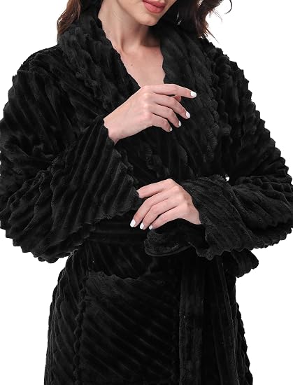 HearthStone™ Super Soft Cozy Fleece Womens Robe Plush Long Bathrobe 1