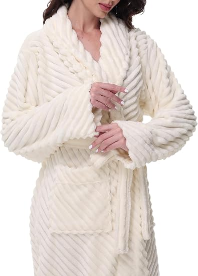 HearthStone™ Super Soft Cozy Fleece Womens Robe Plush Long Bathrobe 1