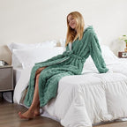 HearthStone™ Plush Fleece Hooded Robes for Women Winter Warm Housecoat 5