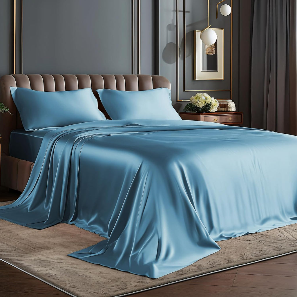 HearthStone™ Satin Sheets Queen Size Bed Set, Black, 4 Pieces 3