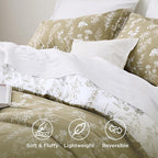 HearthStone™ Sage  Bedding Set Reversible Floral Comforter Set 3