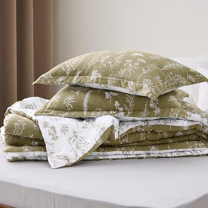 HearthStone™ Sage  Bedding Set Reversible Floral Comforter Set 3