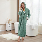HearthStone™ Plush Fleece Hooded Robes for Women Winter Warm Housecoat 5