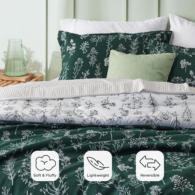 HearthStone™ Sage  Bedding Set Reversible Floral Comforter Set 3
