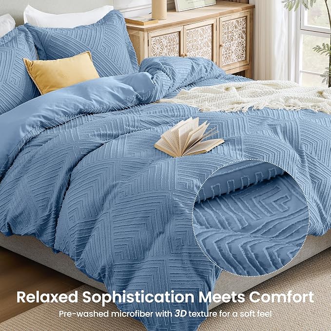 HearthStone™ Duvet Cover Queen, 3-Piece, Ultra Soft Pre-Washed Microfiber 1