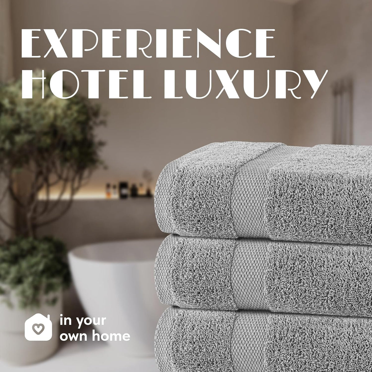 HearthStone™ Bath Towels 24x50 Inch, 6 Pack - Extra Absorbent Cotton Towel Set 2