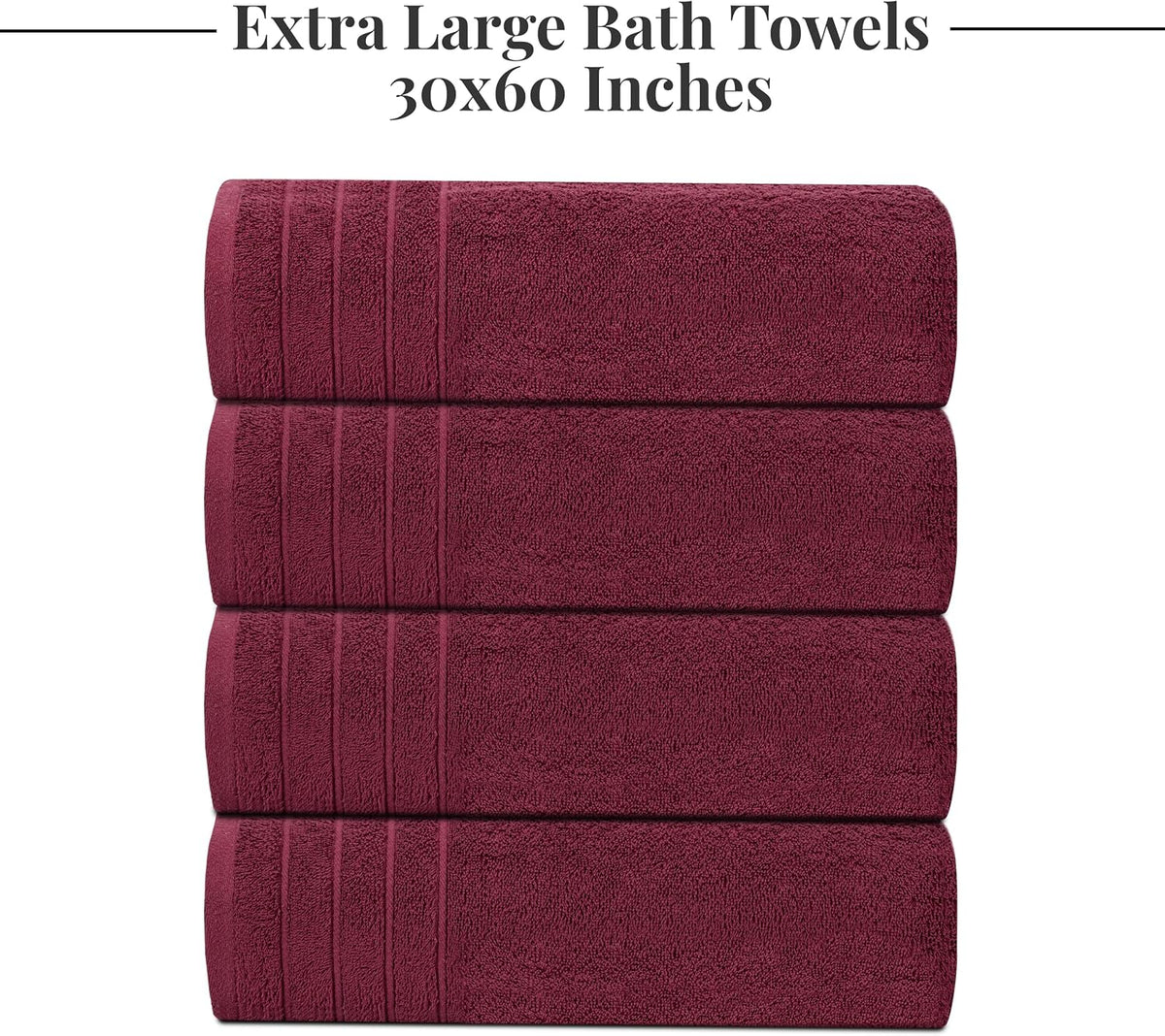 HearthStone™ Tens Towels 4 Piece Extra Large Bath Towels 30 x 60 Inches 5