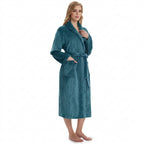 HearthStone™ Long Fuzzy Lightweight Bath Robe with Pockets for Shower 2