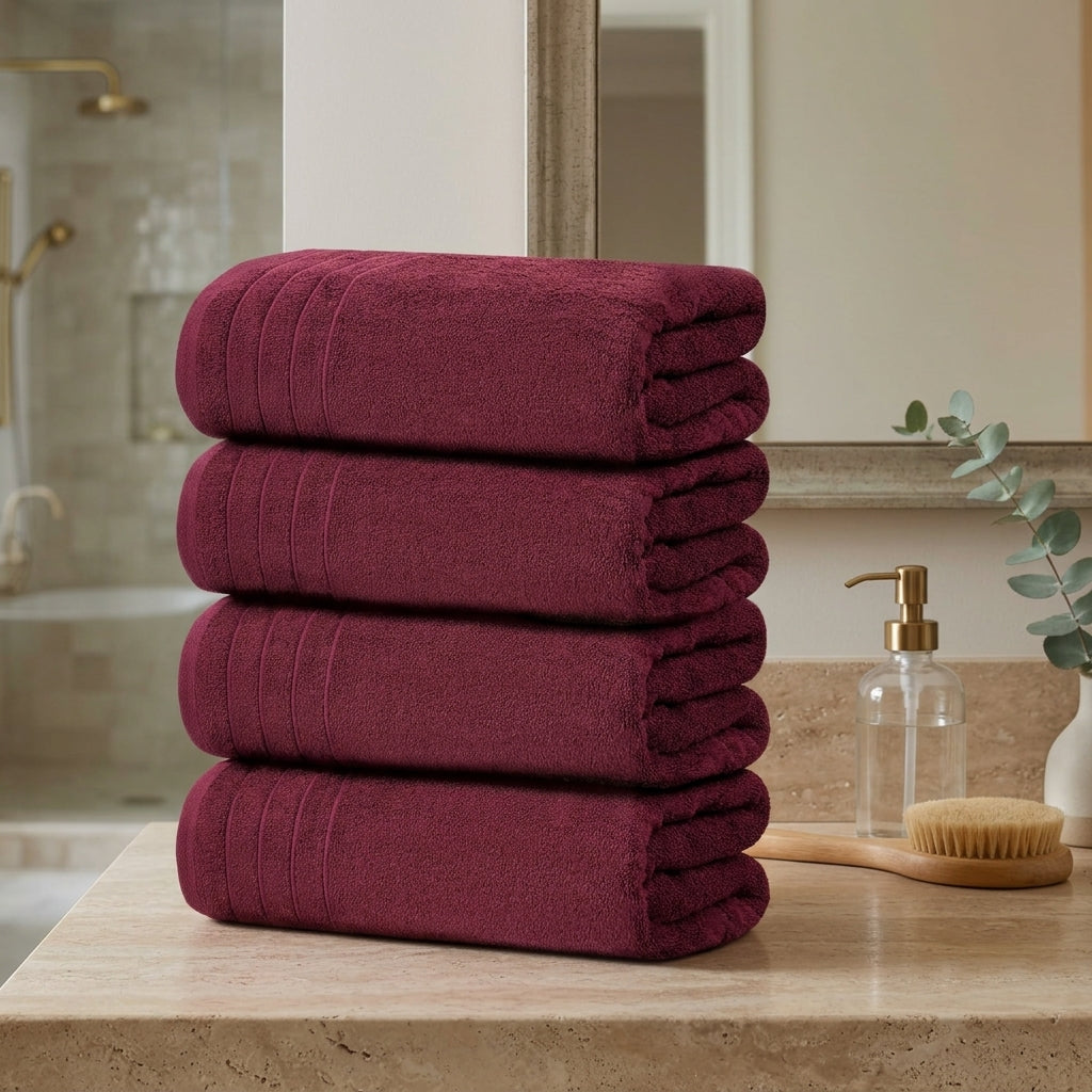 HearthStone™ Tens Towels 4 Piece Extra Large Bath Towels 30 x 60 Inches 5