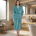 HearthStone™ Long Fuzzy Lightweight Bath Robe with Pockets for Shower 2