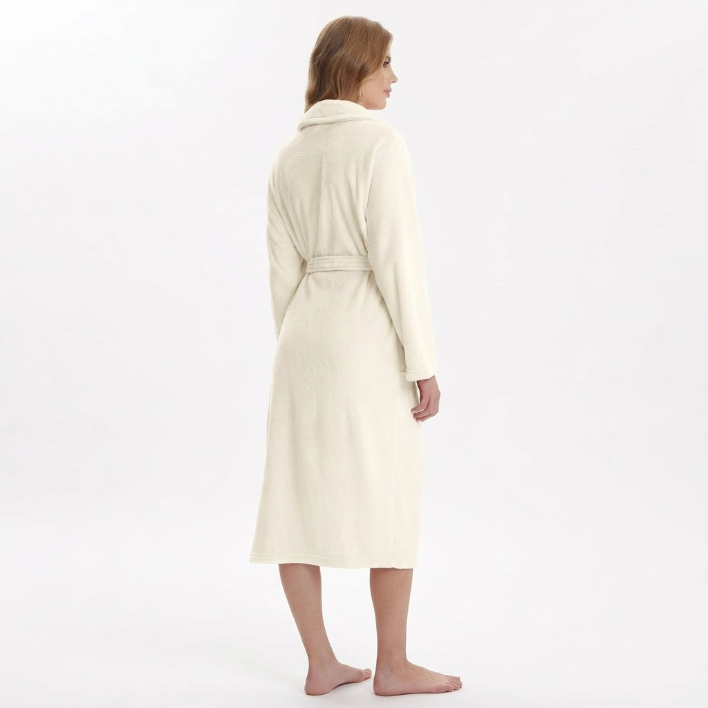 HearthStone™ Long Fuzzy Lightweight Bath Robe with Pockets for Shower 2