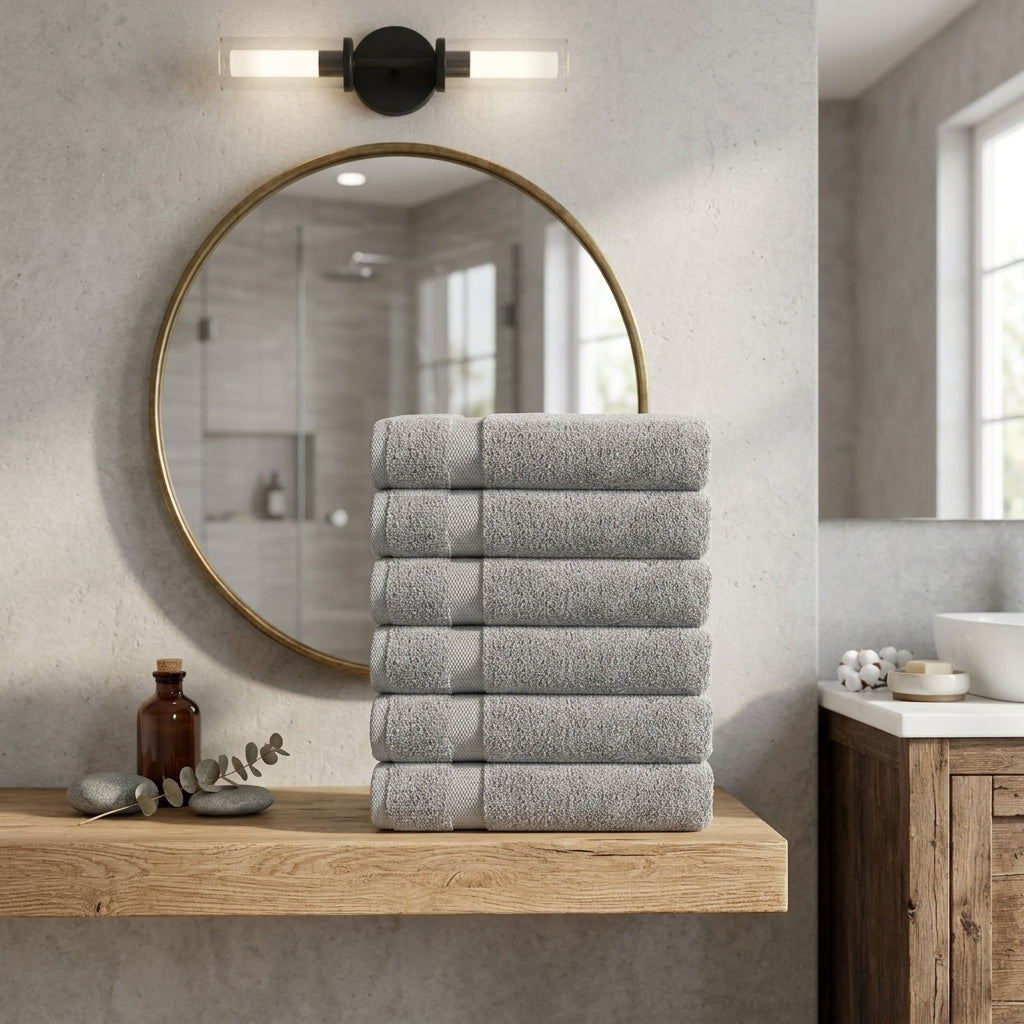 HearthStone™ Bath Towels 24x50 Inch, 6 Pack - Extra Absorbent Cotton Towel Set 2